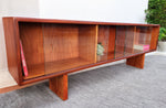 REFINISHED Mid Century Modern Teak TV Console/ Bookcase by RS Associates, 72
