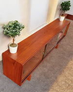 REFINISHED Mid Century Modern Teak TV Console/ Bookcase by RS Associates, 72