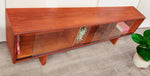 REFINISHED Mid Century Modern Teak TV Console/ Bookcase by RS Associates, 72