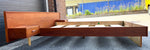 REFINISHED Mid Century Modern Teak Queen Bed w Nightstands & Headboard 3