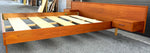 REFINISHED Mid Century Modern Teak Queen Bed w Nightstands & Headboard 4
