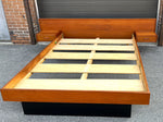 REFINISHED Mid Century Modern Teak Queen Bed w Nightstands & Headboard 5