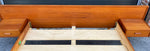 REFINISHED Mid Century Modern Teak Queen Bed w Nightstands & Headboard 6