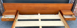 REFINISHED Mid Century Modern Teak Queen Bed w Nightstands & Headboard 7