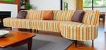 Mid Century Modern V. Kagan style 2-piece Curved Sectional Sofa, NEW FOAM 2