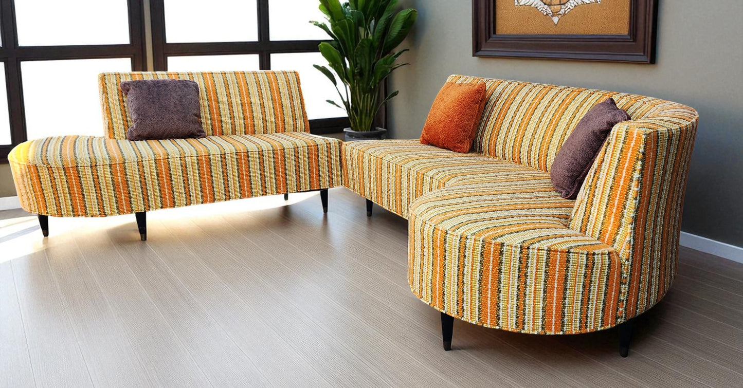 Mid Century Modern V. Kagan style 2-piece Curved Sectional Sofa