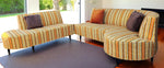 Mid Century Modern V. Kagan style 2-piece Curved Sectional Sofa, NEW FOAM 1