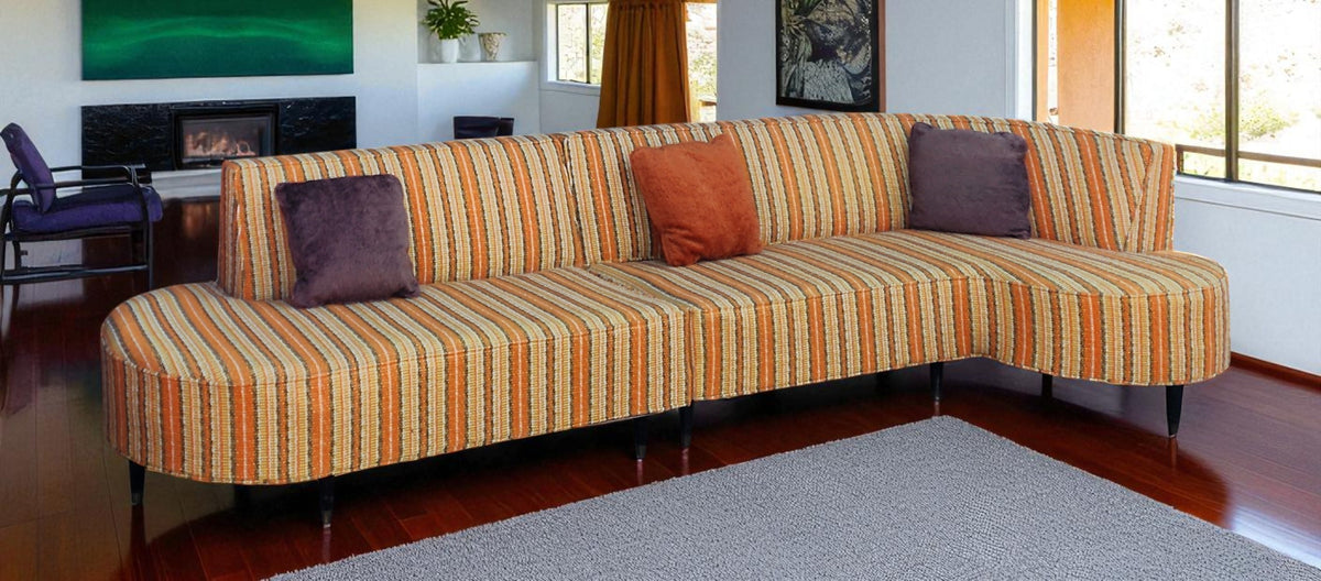 Mid Century Modern V. Kagan style 2-piece Curved Sectional Sofa, NEW FOAM