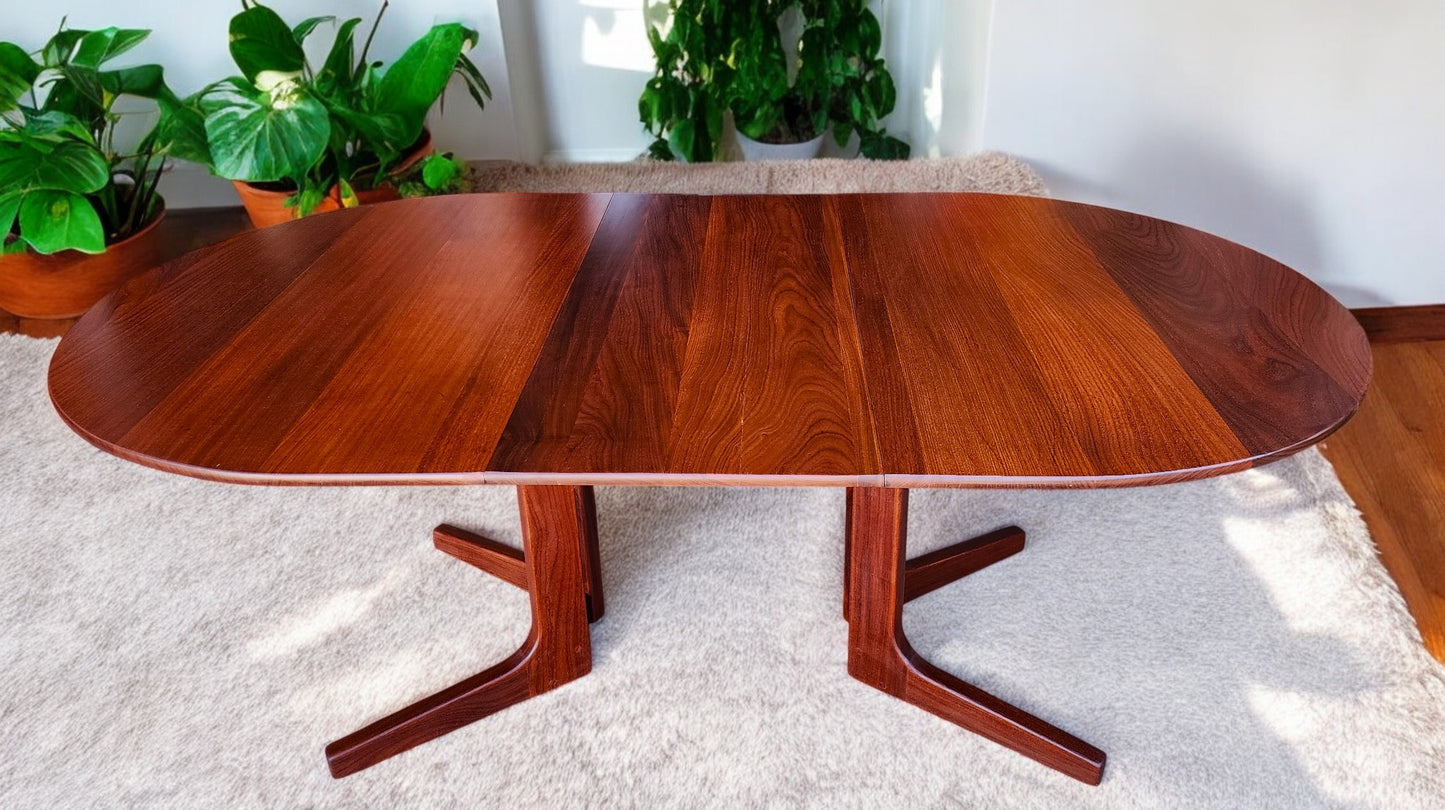 REFINISHED Mid Century Modern SOLID Teak Table by J.Kuypers 58"-76"