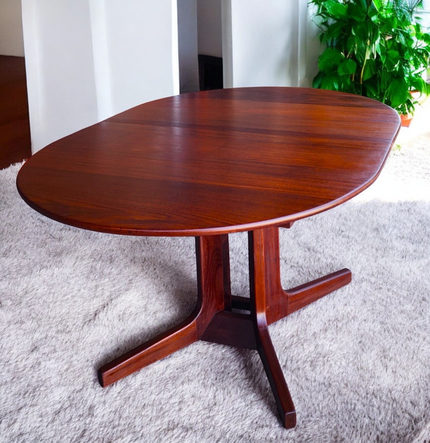 REFINISHED Mid Century Modern SOLID Teak Table by J.Kuypers 58"-76"