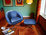 2 Mid Century Modern Pod Chairs by Overman with free Foot Stools 3