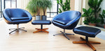 2 Mid Century Modern Pod Chairs by Overman with free Foot Stools 1