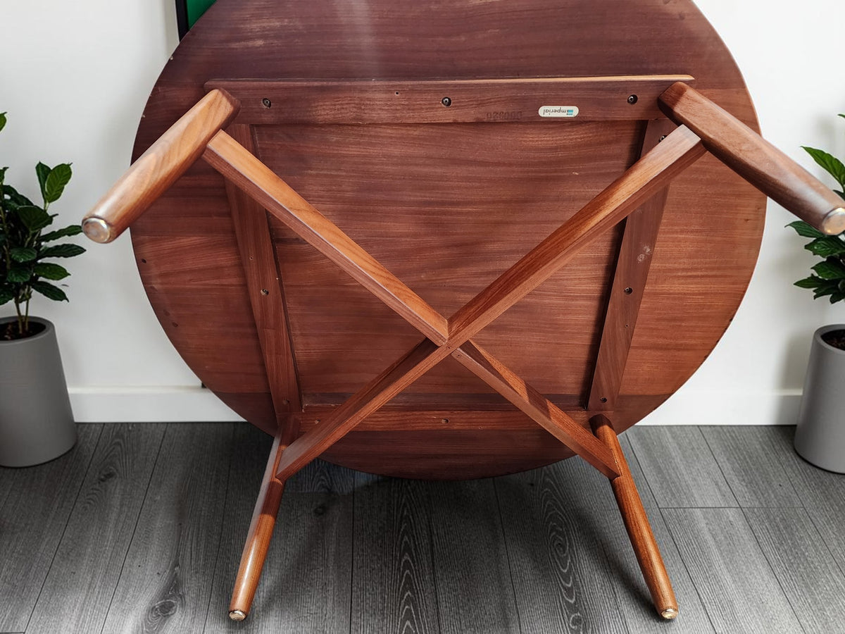 REFINISHED MCM SOLID Teak Coffee Table Round by Imperial D 39