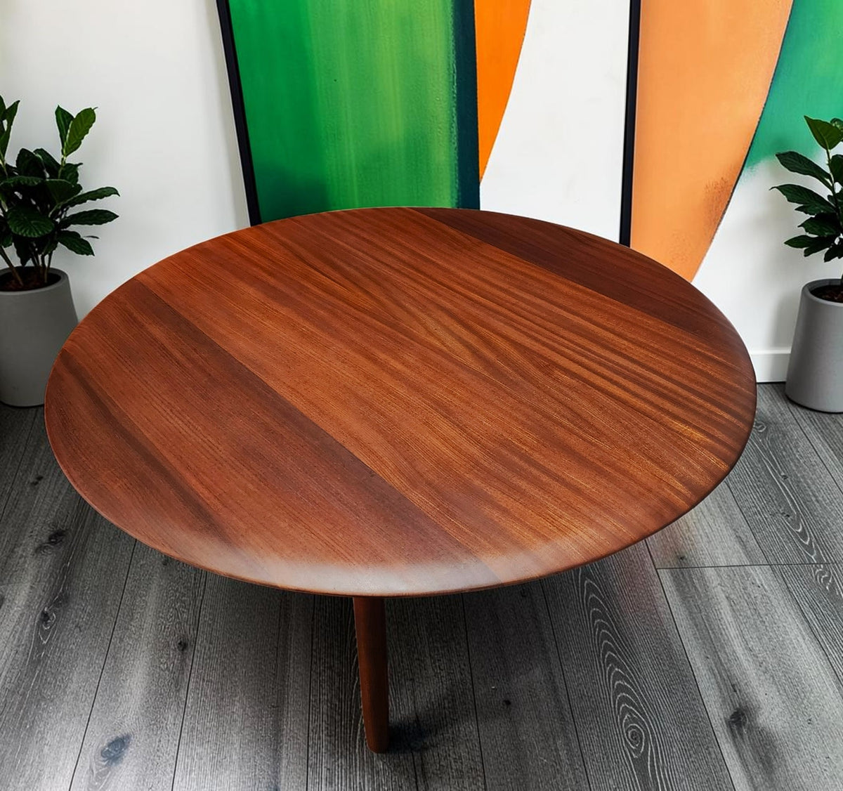 REFINISHED MCM SOLID Teak Coffee Table Round by Imperial D 39