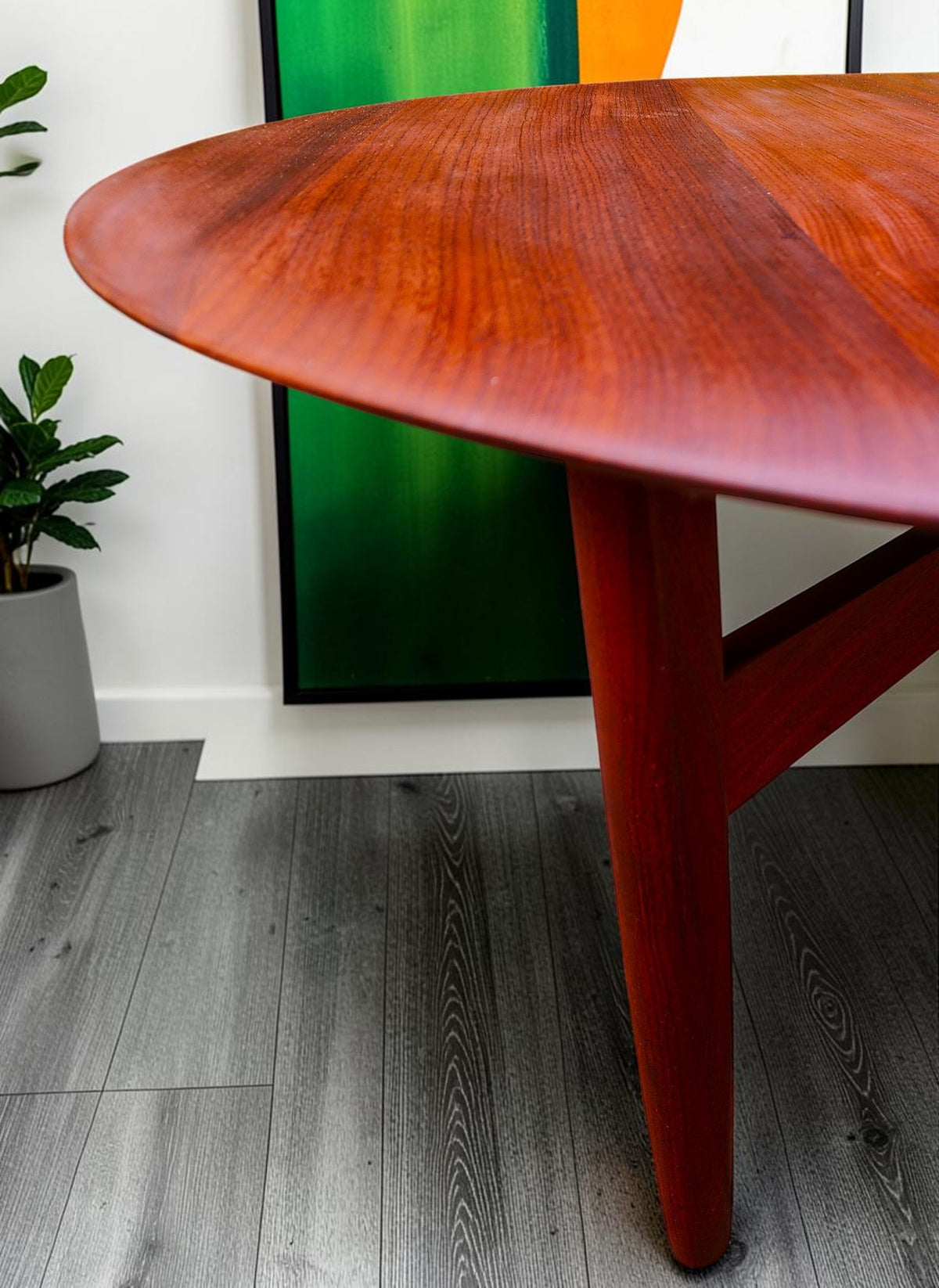 REFINISHED MCM SOLID Teak Coffee Table Round by Imperial D 39