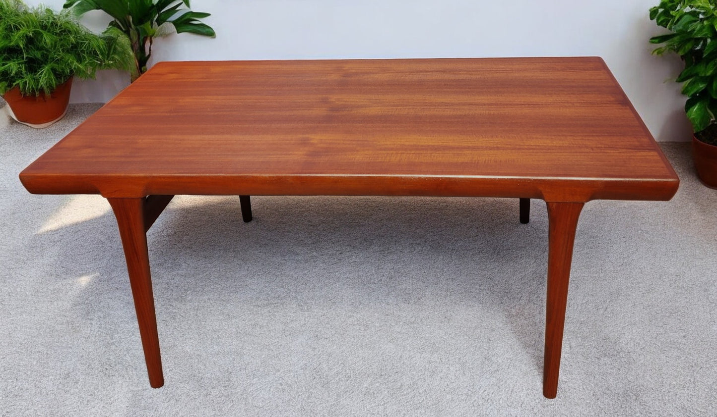 REFINISHED Danish MCM Teak Extension Table by Ib Kofod-Larsen for Faarup 68"- 96"