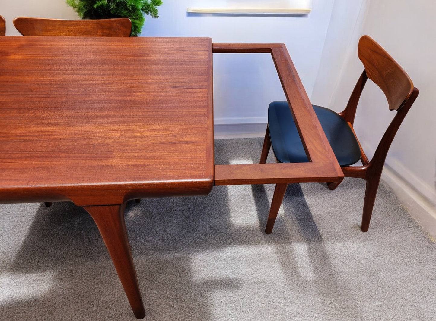 REFINISHED Danish MCM Teak Extension Table by Ib Kofod-Larsen for Faarup 68"- 96"
