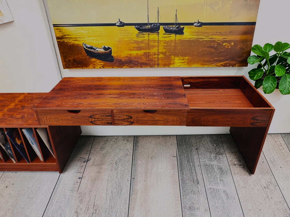RESTORED Swedish MCM Modular Rosewood Stereo Media Console by T.Kempe