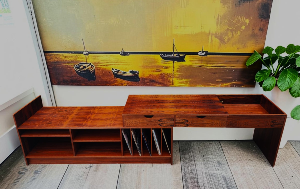 RESTORED Swedish MCM Modular Rosewood Stereo Media Console by T.Kempe
