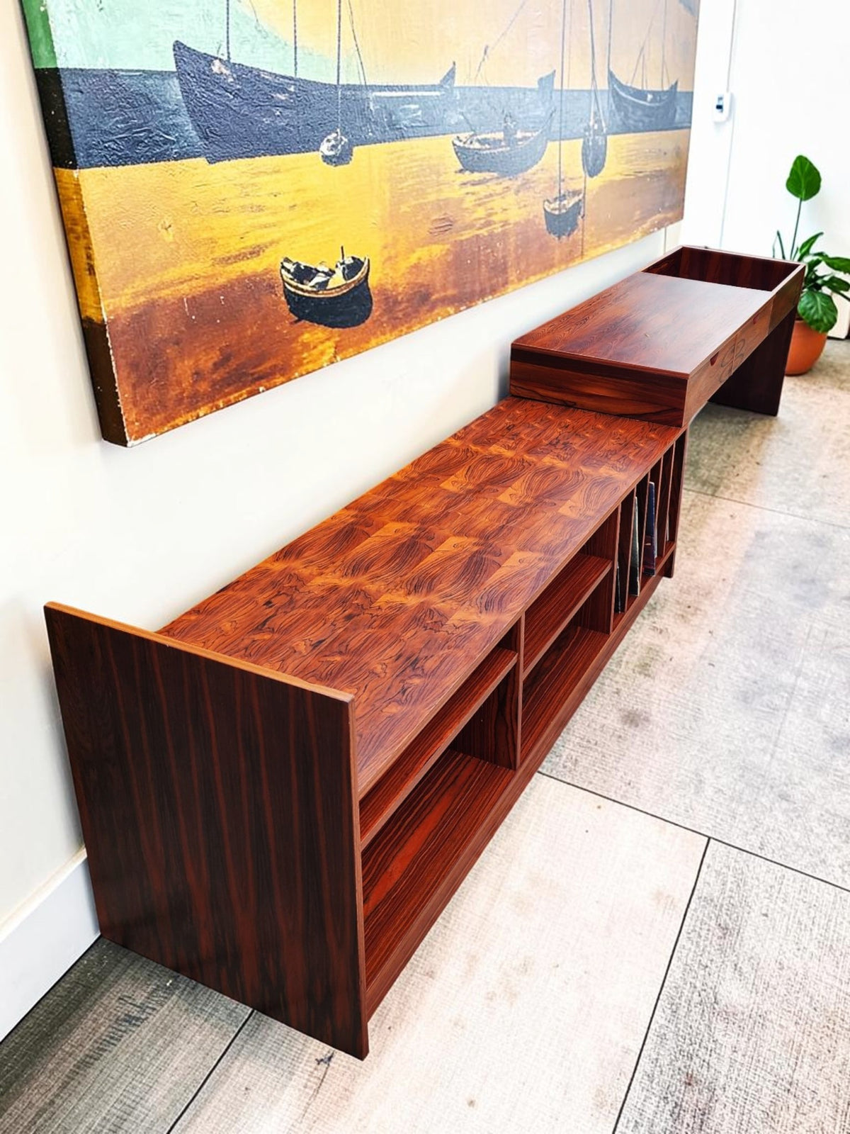 RESTORED Swedish MCM Modular Rosewood Stereo Media Console by T.Kempe