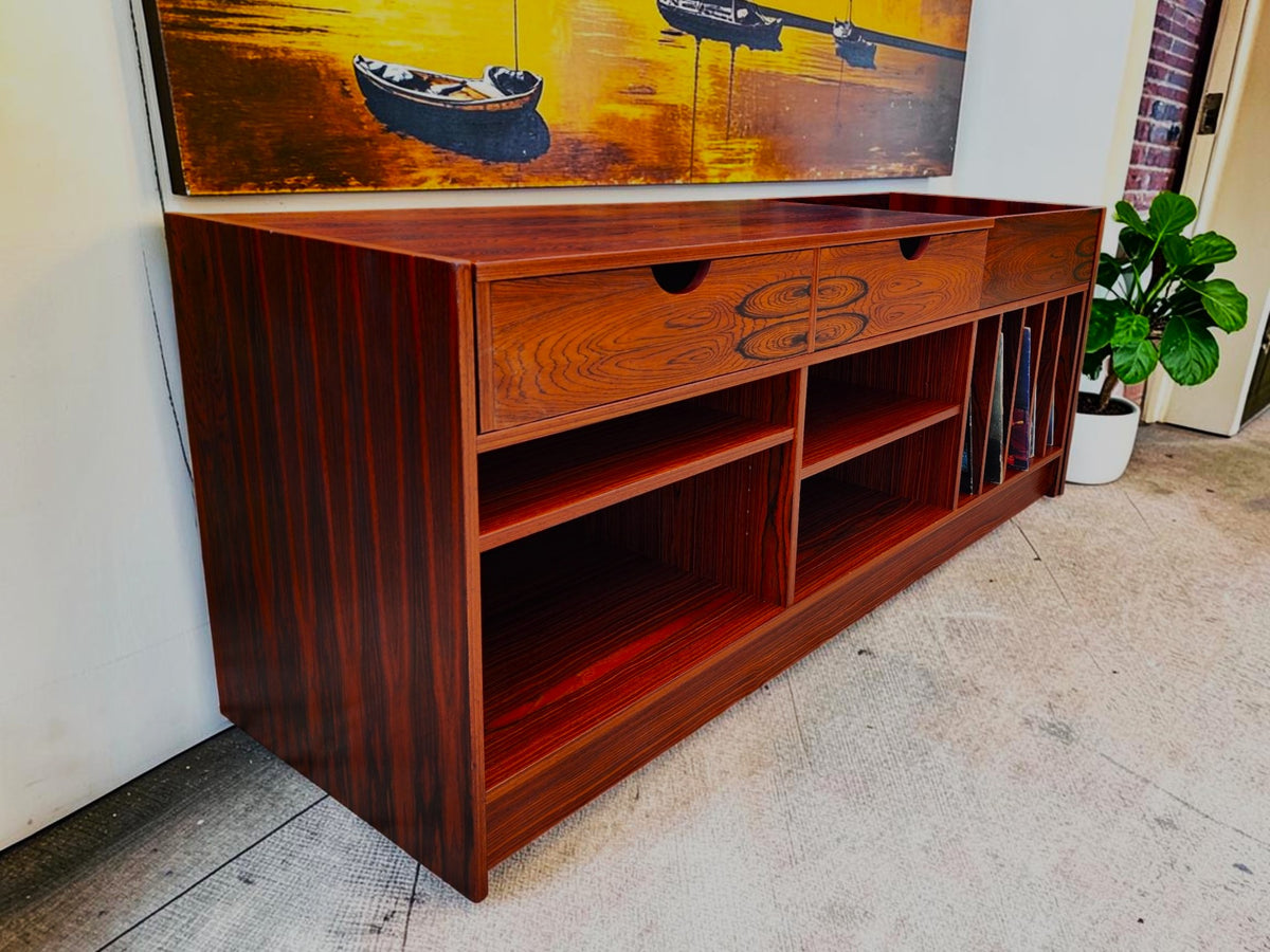 RESTORED Swedish MCM Modular Rosewood Stereo Media Console by T.Kempe