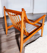 REFINISHED Italian Mid Century Modern Lounge Chair w Wool Mohair Cushions 5