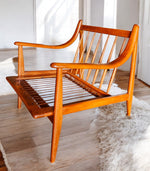 REFINISHED Italian Mid Century Modern Lounge Chair w Wool Mohair Cushions 7