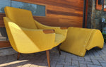 Choose fabric*** REFINISHED Danish Mid Century Modern Lounge Chairs with Teak Paws & Legs, Set of 2 4