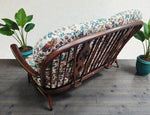 RESTORED Mid Century Modern Elm Loveseat by Ercol, fleur-de-lis 2