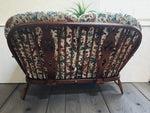 RESTORED Mid Century Modern Elm Loveseat by Ercol, fleur-de-lis 7