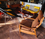 Choose Fabric***RESTORED Mid Century Modern Lounge Chair Reclining, will get NEW Cushions 3