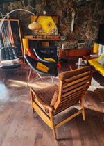 Choose Fabric***RESTORED Mid Century Modern Lounge Chair Reclining, will get NEW Cushions 6