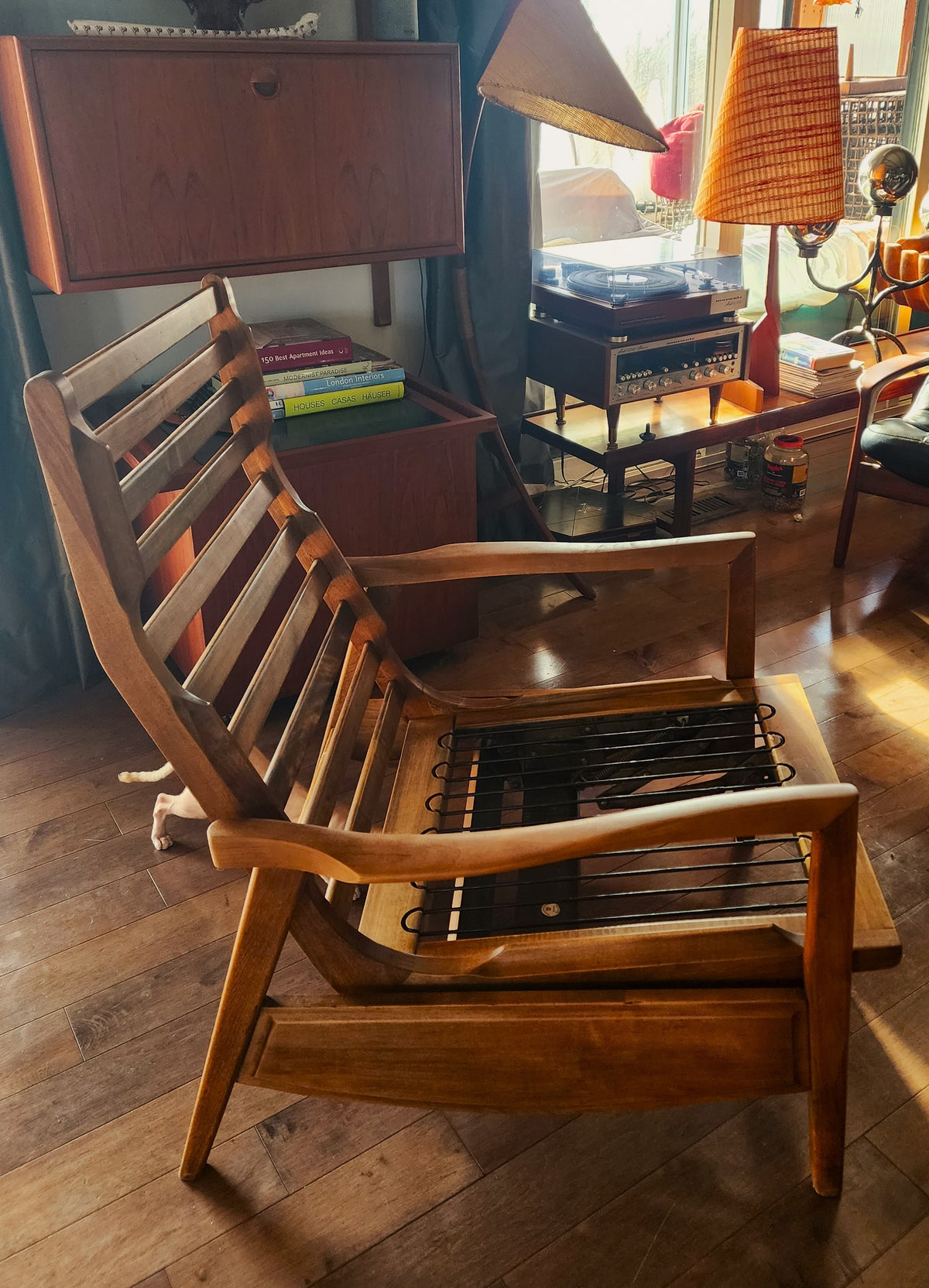 Choose Fabric***RESTORED Mid Century Modern Lounge Chair Reclining, will get NEW Cushions