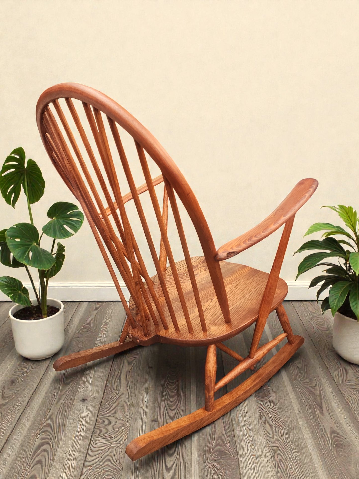REFINISHED Mid Century Modern Elm Rocking Chair by Ercol