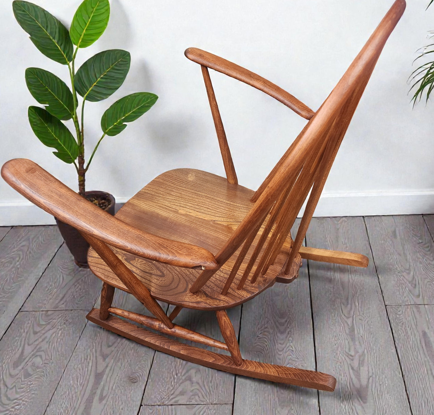 REFINISHED Mid Century Modern Elm Rocking Chair by Ercol