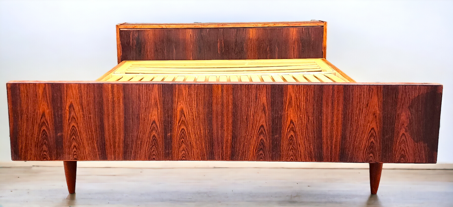 REFINISHED Mid Century Modern Rosewood Bed Double by Swiss Form