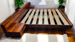 REFINISHED Mid Century Modern Rosewood Bed KING w Floating Nightstands 3