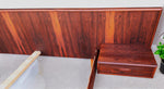 REFINISHED Mid Century Modern Rosewood Queen Bed w Floating Nightstands 10