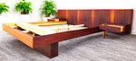 REFINISHED Mid Century Modern Rosewood Queen Bed w Floating Nightstands 9