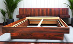 REFINISHED Mid Century Modern Rosewood Queen Bed w Floating Nightstands 6
