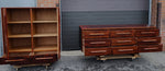 RESTORED Mid Century Modern Rosewood Queen bed w nightstands, dresser & tallboy 5