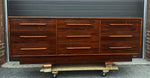 RESTORED Mid Century Modern Rosewood Queen bed w nightstands, dresser & tallboy 8