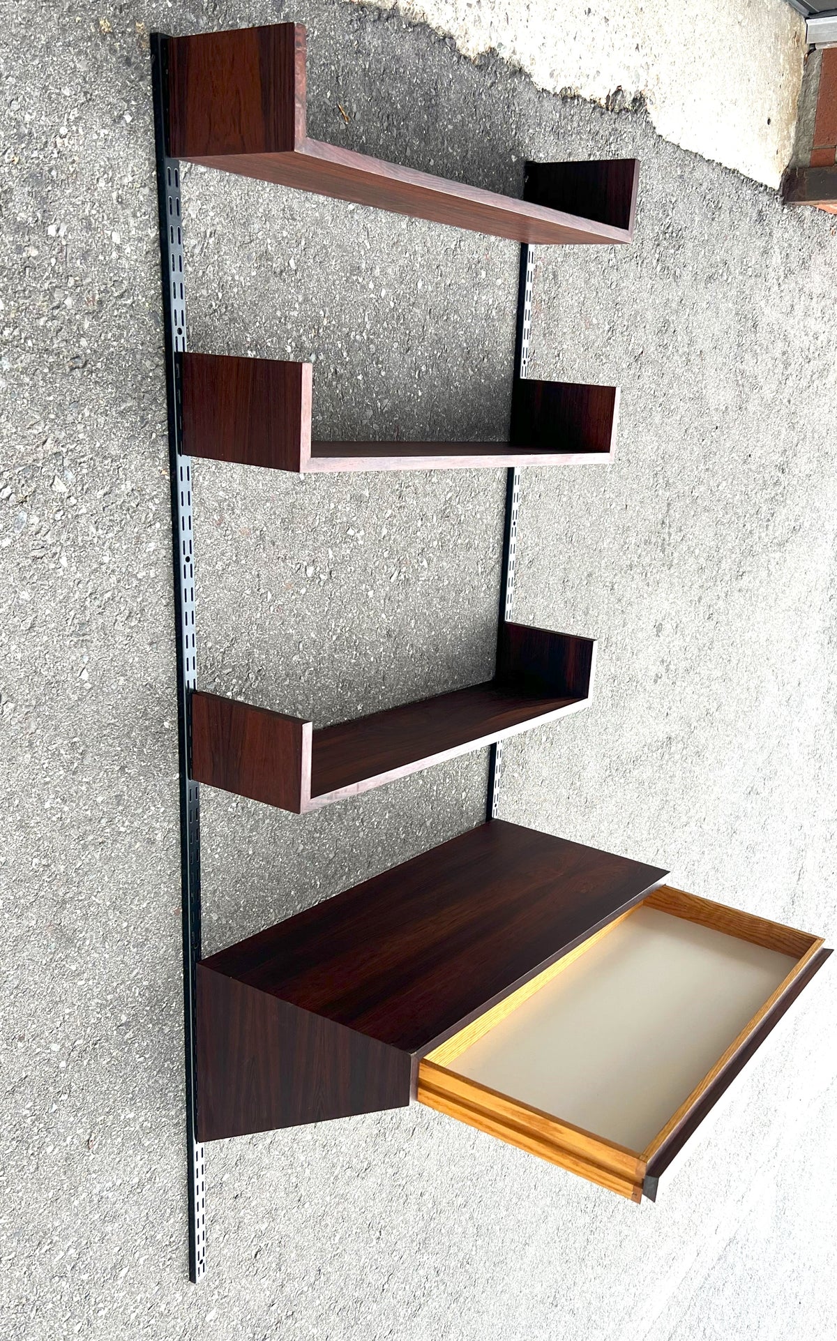 Mid Century Modern Rosewood Modular Wall Unit w Desk