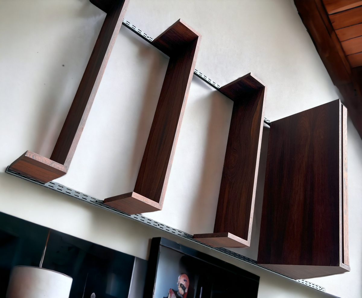 Mid Century Modern Rosewood Modular Wall Unit w Desk