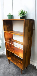 REFINISHED MCM Rosewood Patchwork Cabinet w shelves & lighting 28