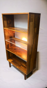 REFINISHED MCM Rosewood Patchwork Cabinet w shelves & lighting 28