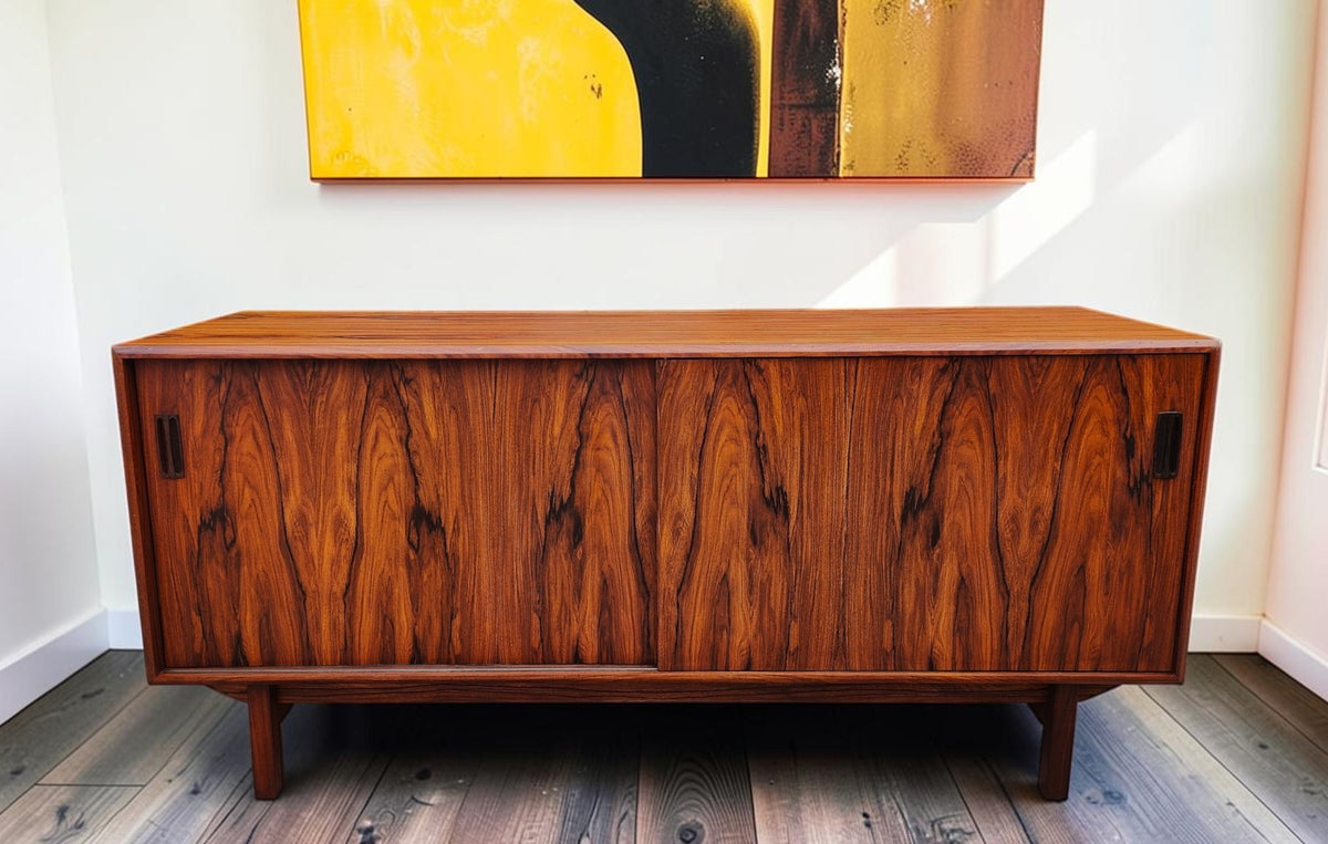 REFINISHED Danish Mid Century Modern Rosewood Sideboard 60