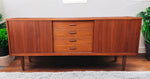 REFINISHED Danish Mid Century Modern Teak Sideboard TV Media Console 6ft 3