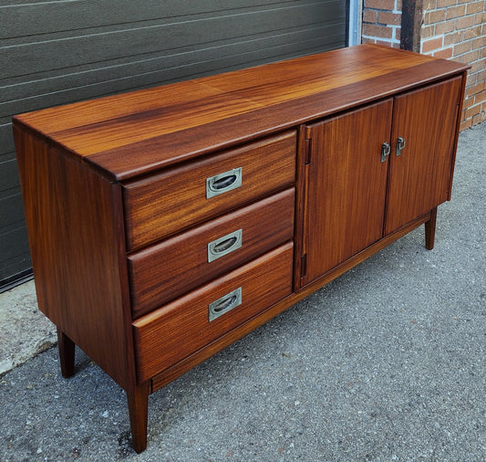 REFINISHED Mid Century Modern SOLID TEAK Buffet 54", PERFECT