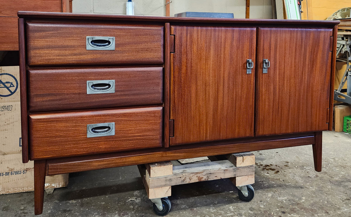 REFINISHED Mid Century Modern SOLID TEAK Buffet 54